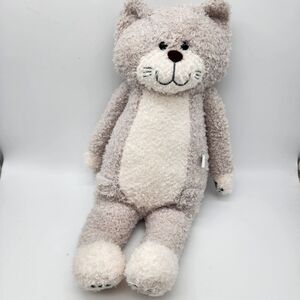 Lissidoll Cat Plush Doll 17" Soft Curly Gray Fur Leg Pockets Stuffed Animal Toy